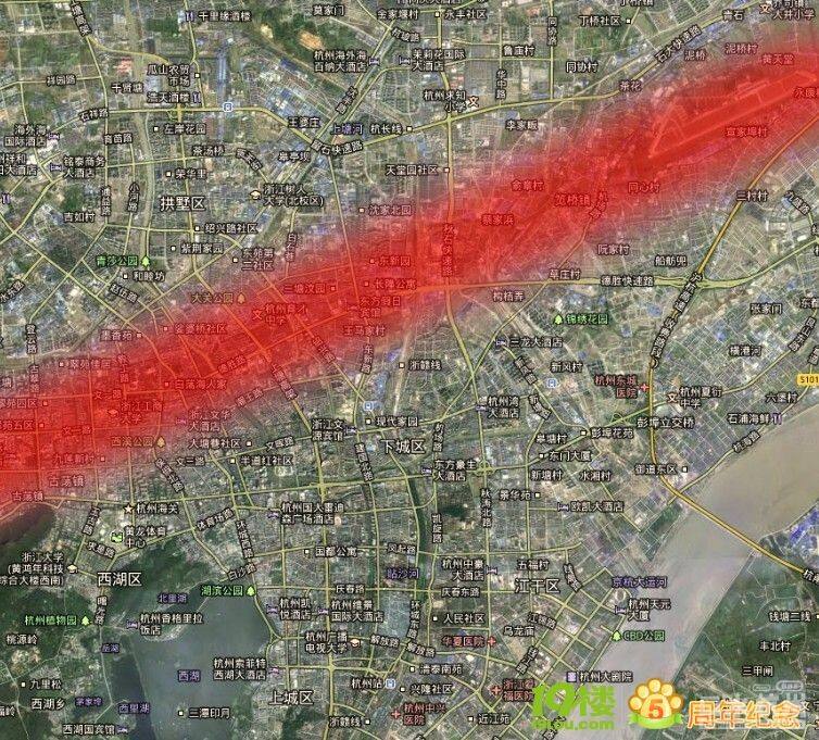 求鉴定杭州城西受笕桥机场战斗机噪音侵扰楼盘图