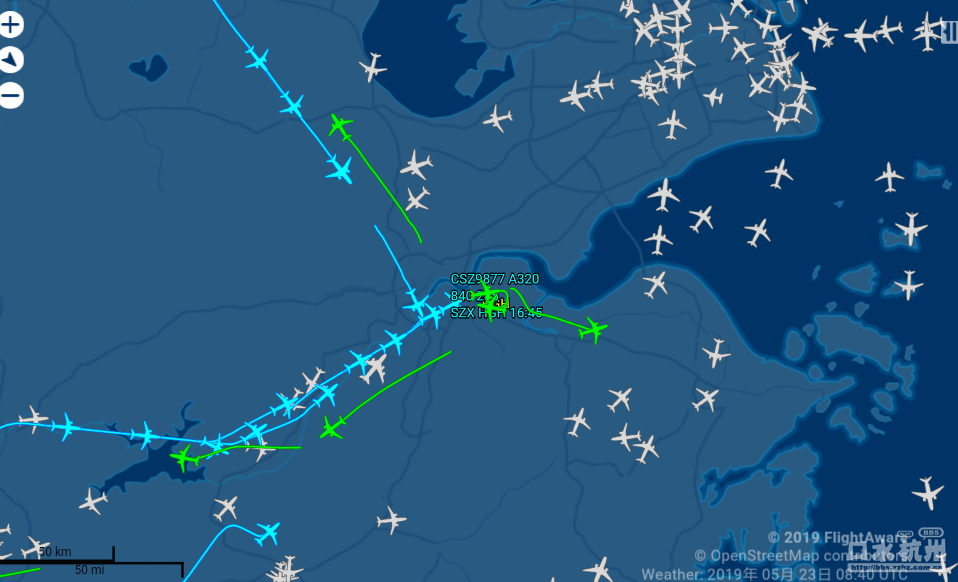 求一张萧山机场飞机航线影响范围的图