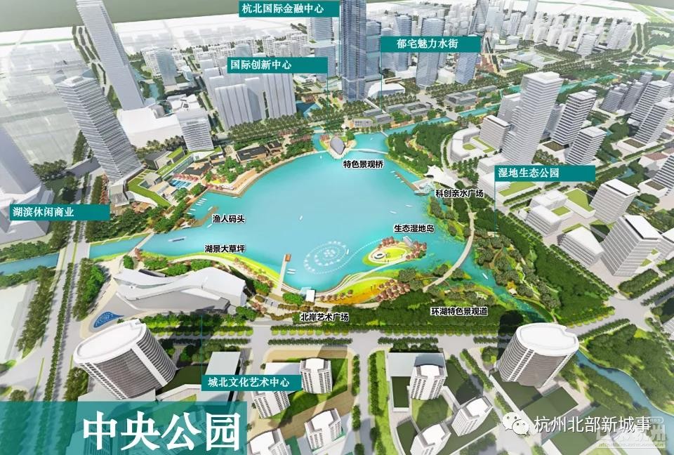 良渚新城发布一份最新的规划设计明确了北部新城核心郁宅港将爆发