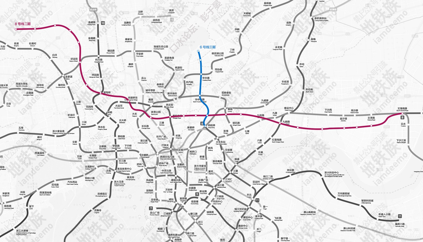 杭州地铁8号线二期和6号线三期北延规划讨论