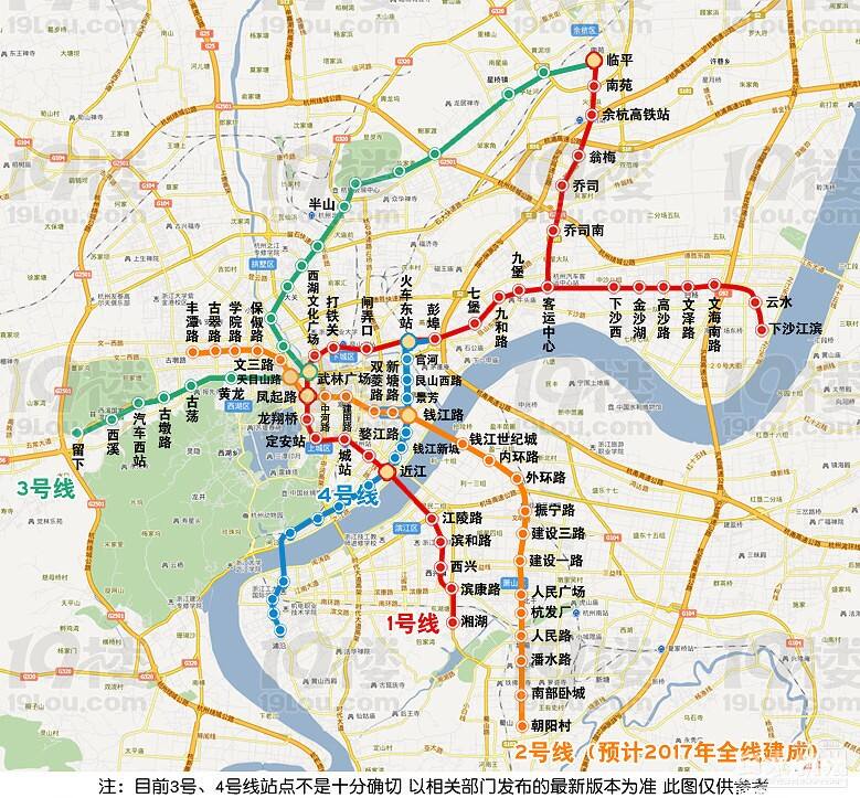 杭州地铁4号线路示意图杭州地铁4号线站点