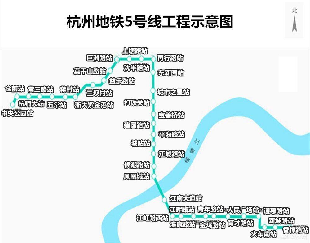 杭州地铁5号线城市之星站动工开建 附其余各站点具体位置及施工进度