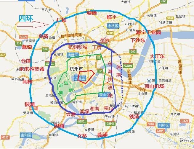 杭州中环路线图图片