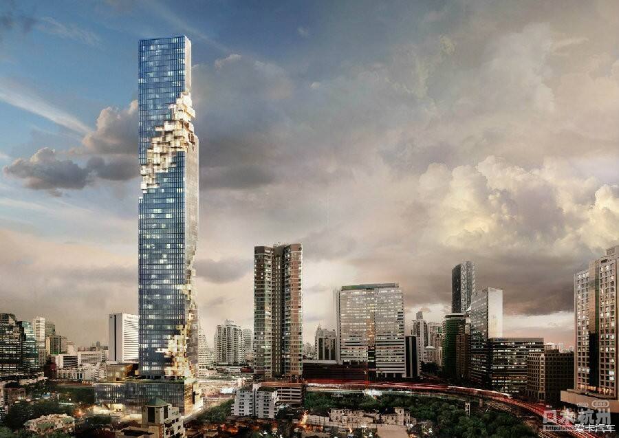 mahanakhon,坐落于曼谷沙吞区,77层,和央视新大楼是一个设计师  缛 