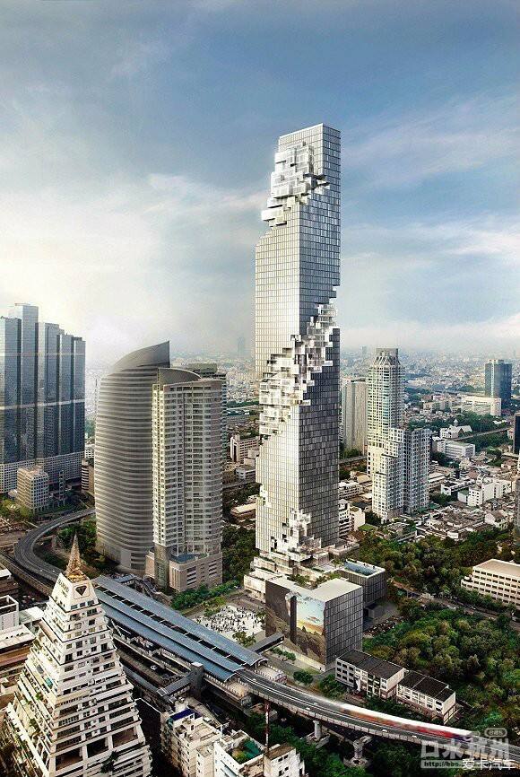 来看看和央视新大楼是一个设计师设计的泰国第一高楼