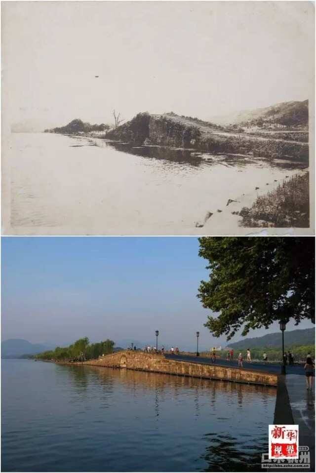 的杭州东坡路街景对比 还是很震撼的   杭州西湖白堤(上图为资料照片