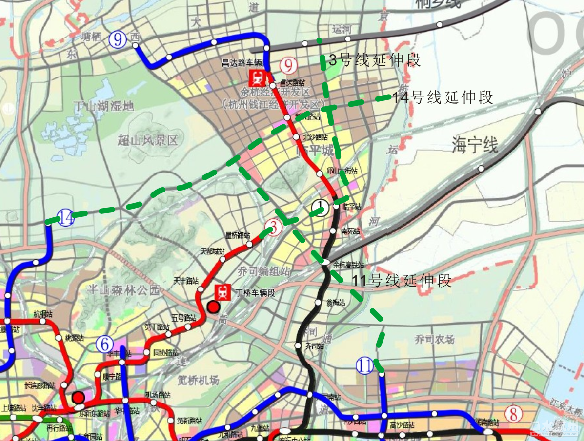 临平一号地铁线路图图片
