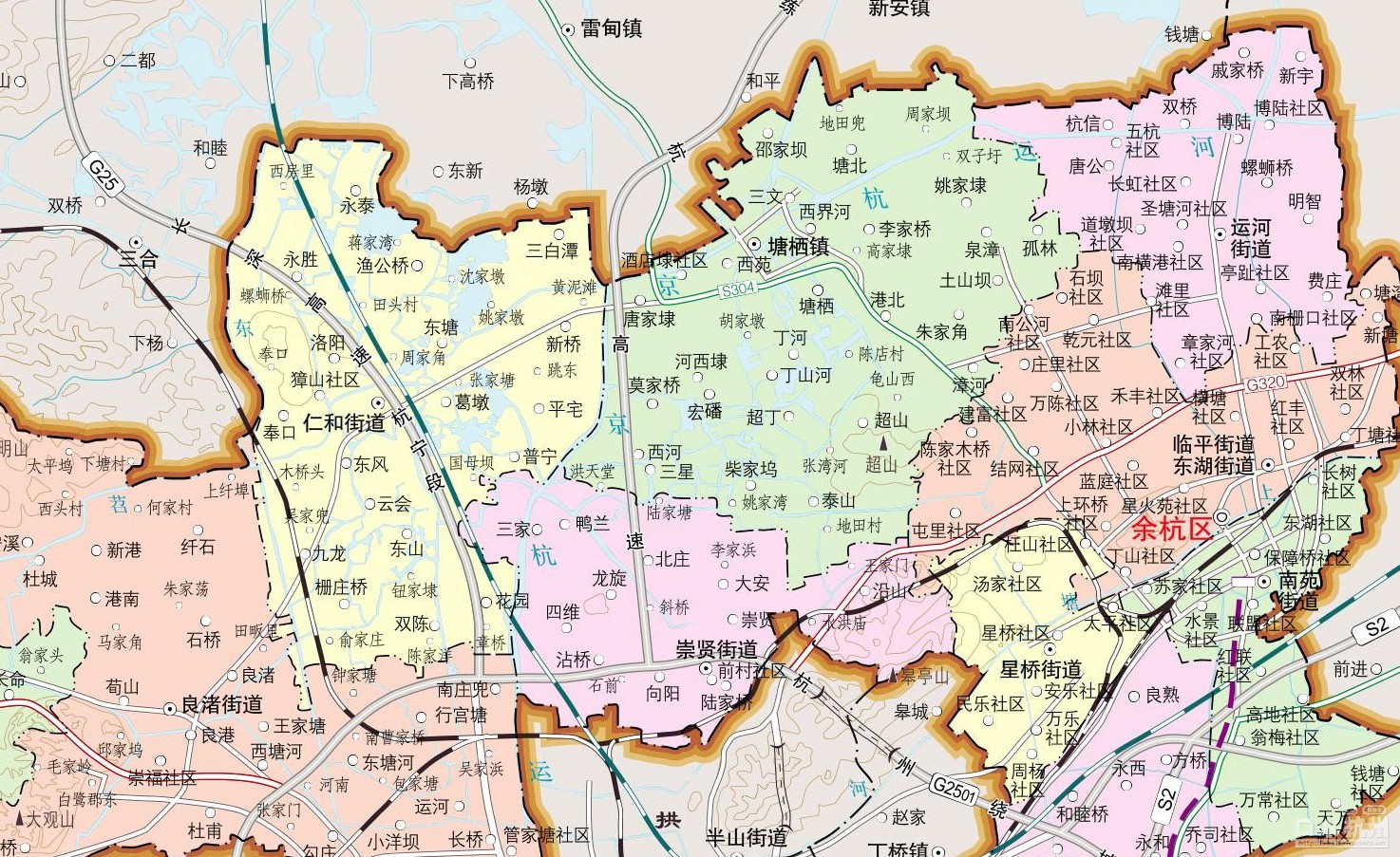 杭州老余杭地图图片
