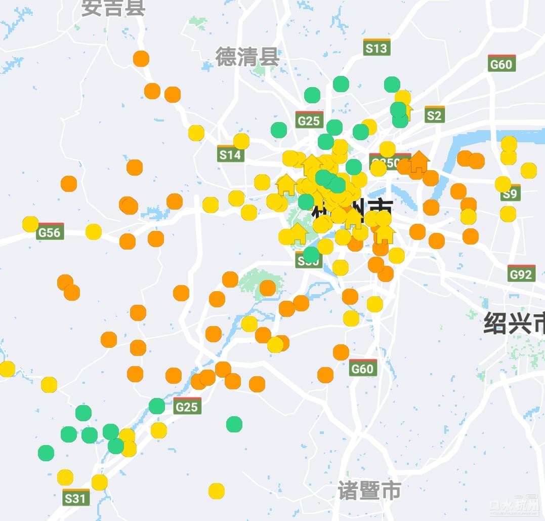 浙江光污染地图图片