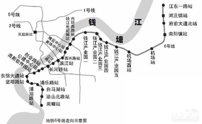 杭州六号地铁站线路图图片